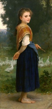  Goose Painting - The Goose Girl 1891 Realism William Adolphe Bouguereau